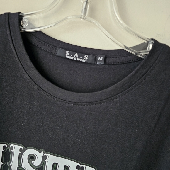 Black Slim Stretch T-Shirt - Hustle Hard Graphic - Picture 5 of 6